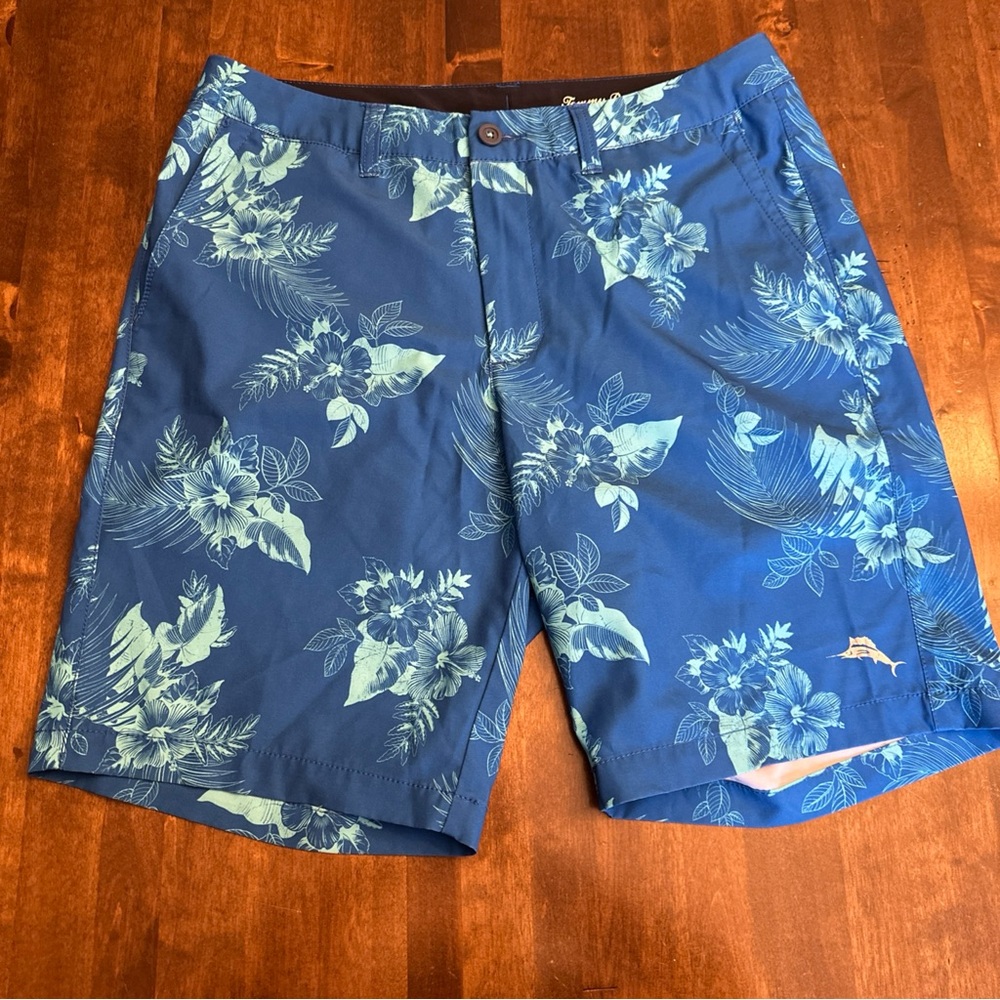 Tommy Bahama 32 Hybrid Swim Shorts Button Reaortwear Vacation Travel Beach